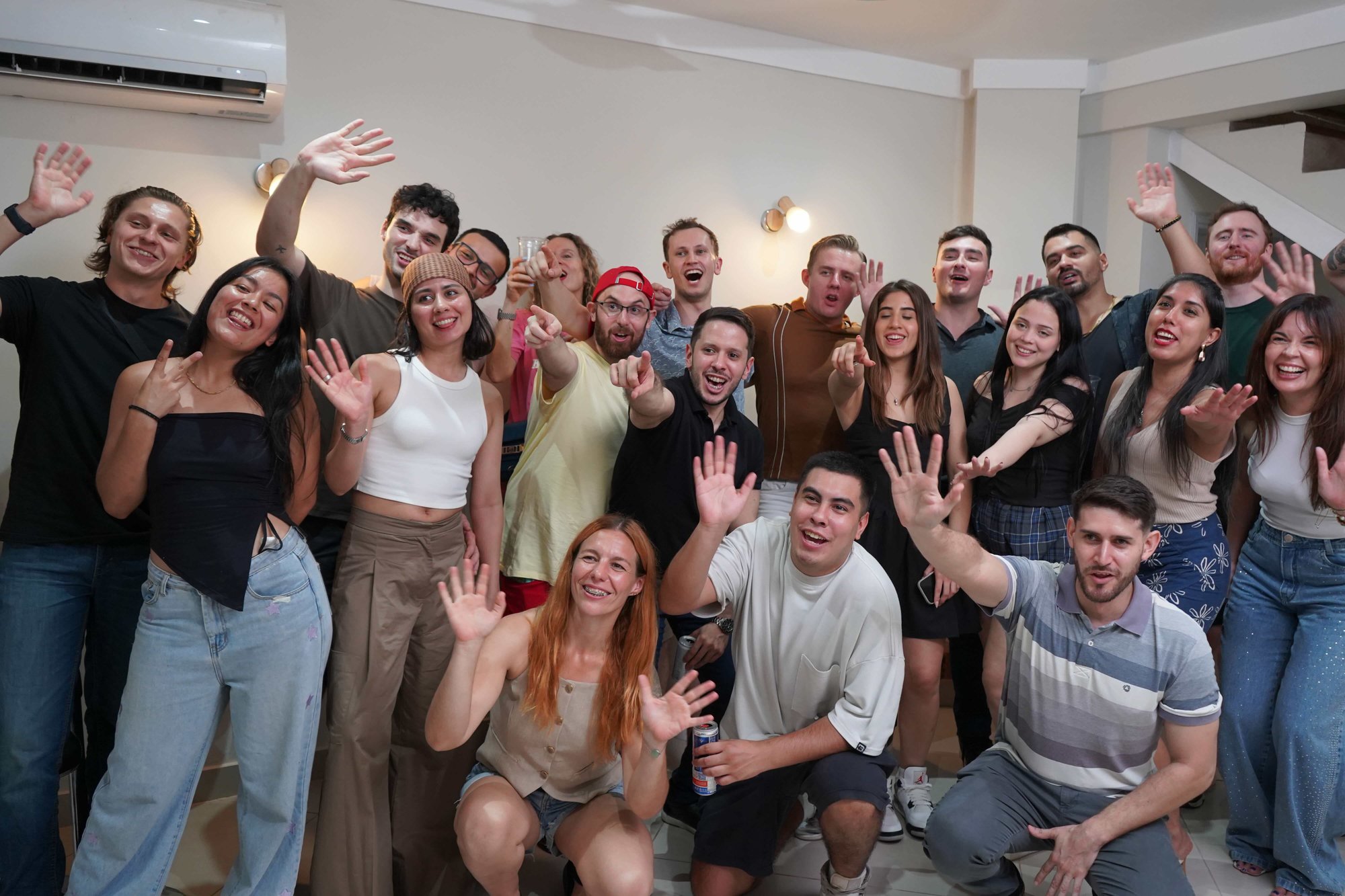 Group of expats and locals at Fluido Spanish Schools first Asado party