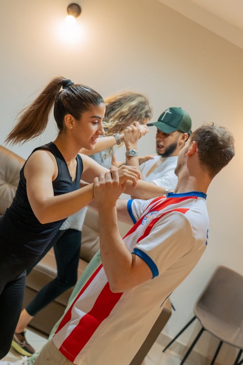 Salsa dancing practice at Fluido