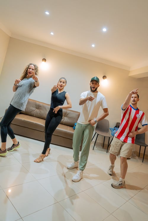 dancing and pointing in our cuban salsa class