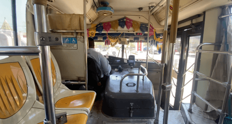 Inside of a bus in Paraguay
