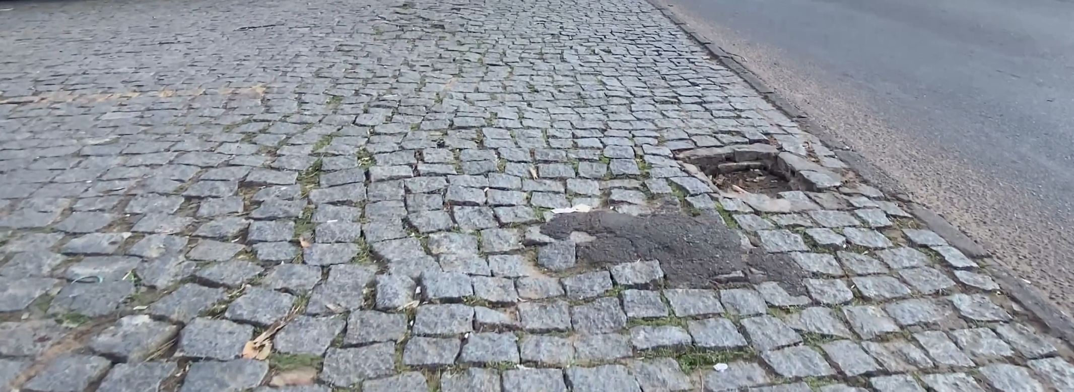 Cobblestone sidewalk in Paraguay