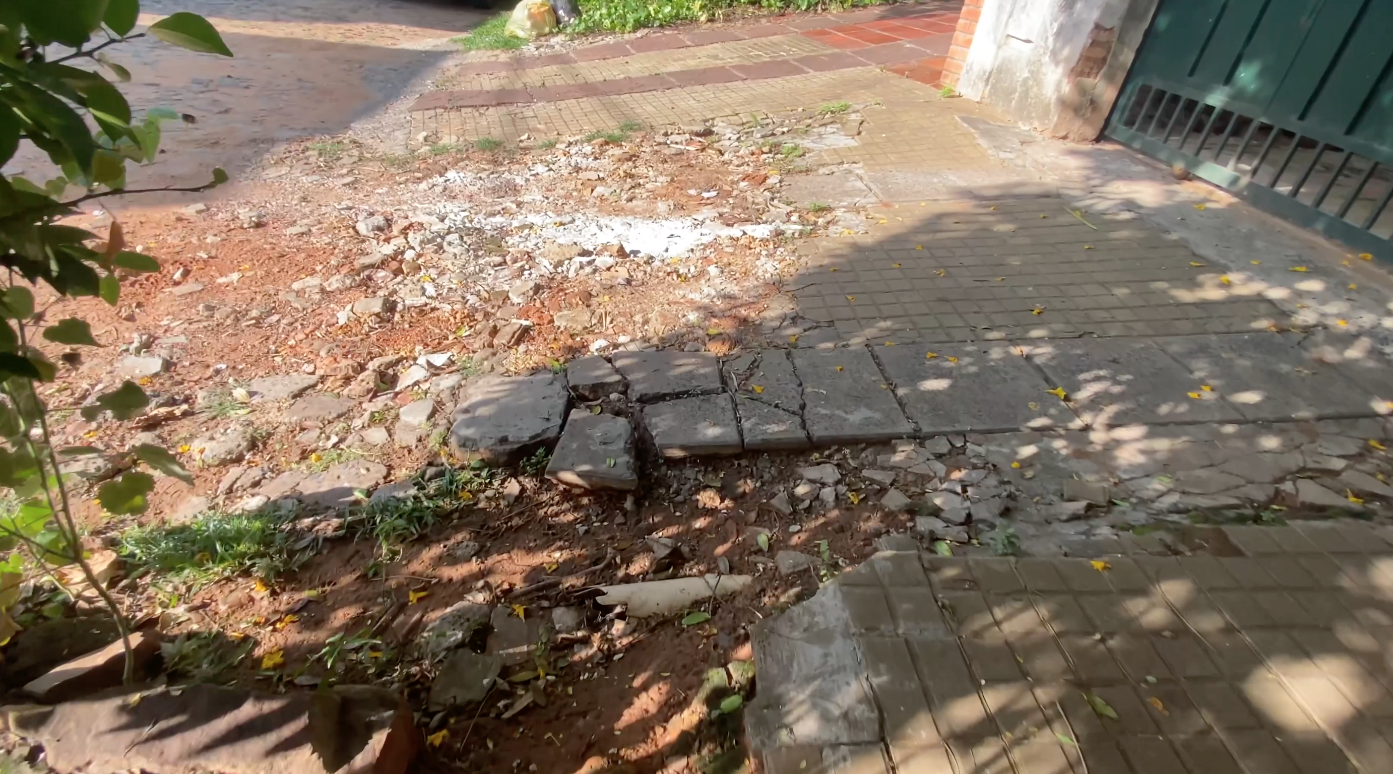 Crumbling sidewalk in Asunción, Paraguay