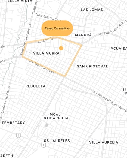villa morra Asunción map boundries